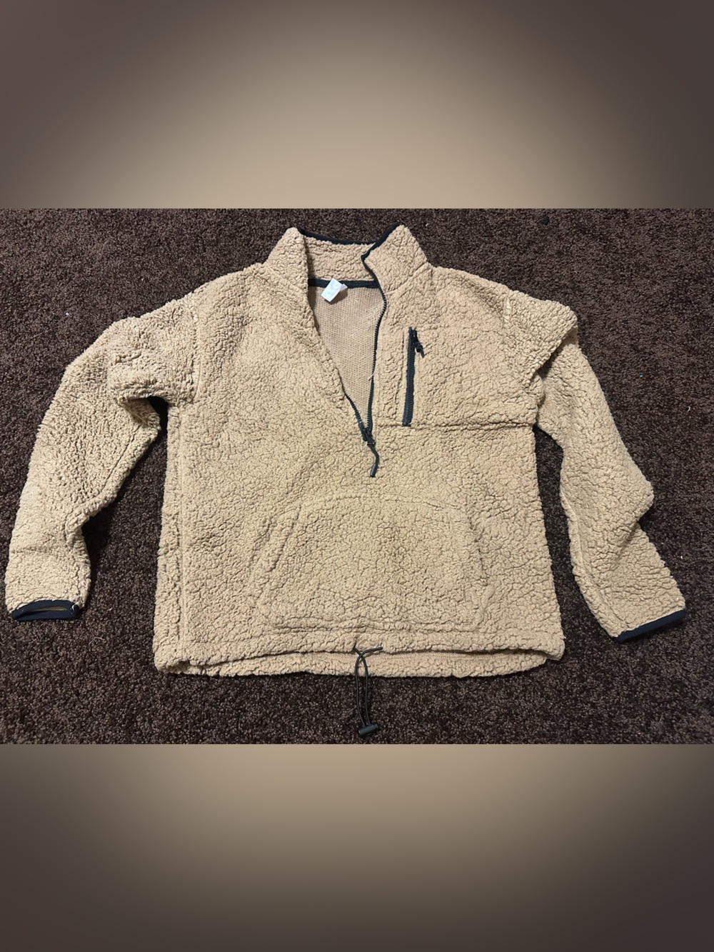 Cozy Fleece Pullover Jacket - Tan
